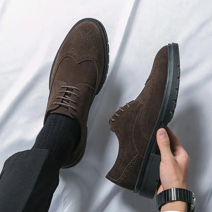 Oxford Brogue Daim Marron 100% cuir