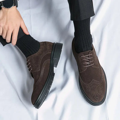 Oxford Brogue Daim Marron 100% cuir