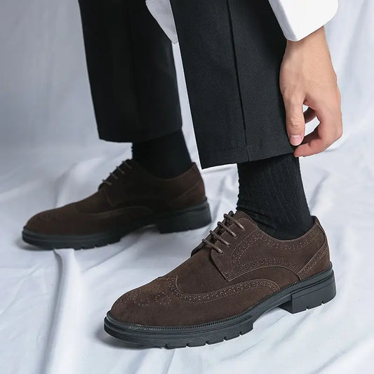 Oxford Brogue Daim Marron 100% cuir