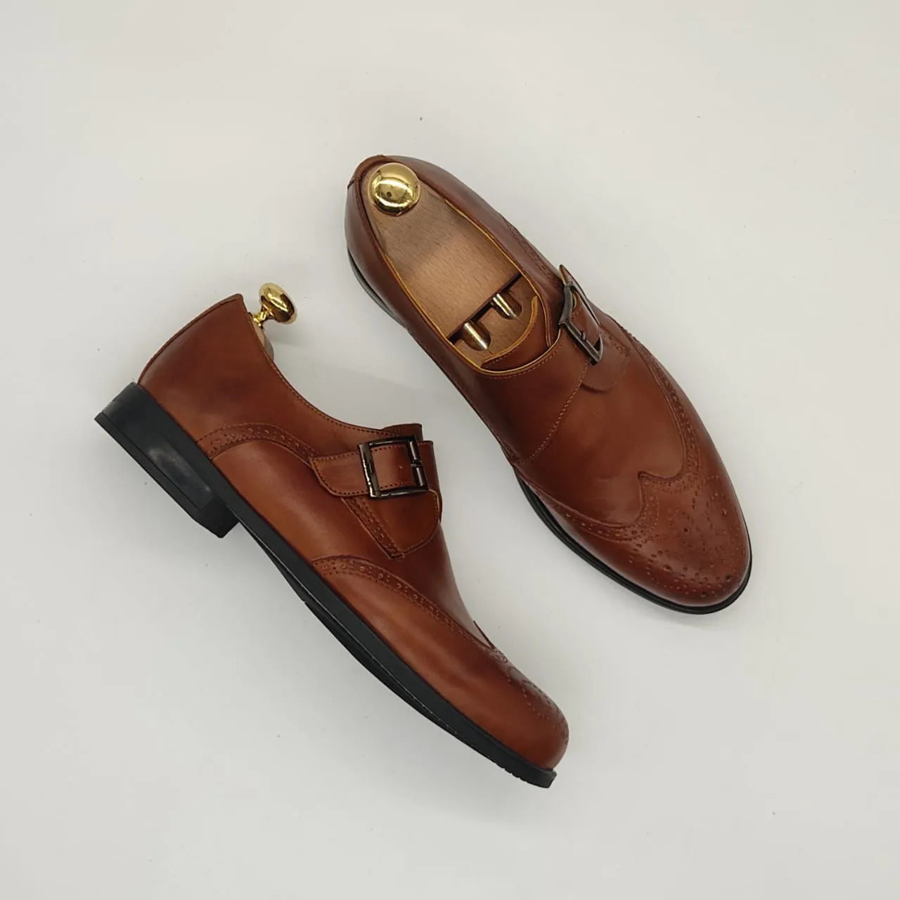Chaussures Brogue Boucle CALVANO 100% cuir