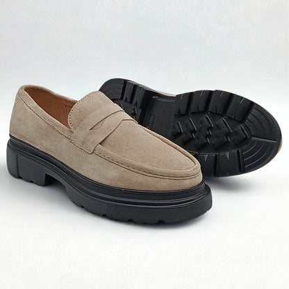 Nouveau Mocassin CALVANO Daim Beige 100% cuir